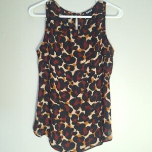 DKNY Sleeveless Leopard-Style Print Camisole in Black, Brown & Cream